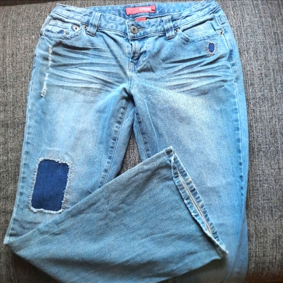 ~{Calvin Klein}~ Vintage patchwork flare jeans. - Picture 1 of 8